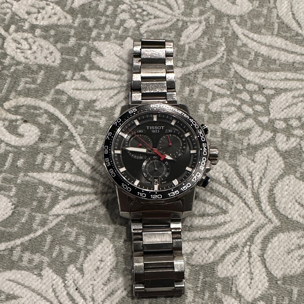 Tissot Black Dial Silver Bracelet Watch